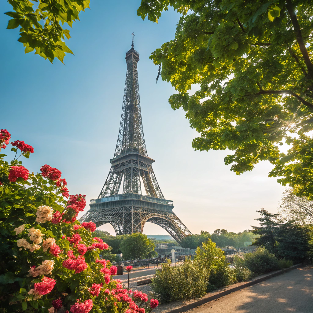 picture of eiffel tower in summer (1)