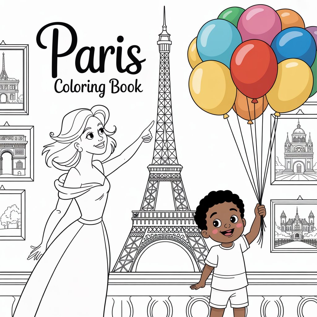 Paris Monuments Coloring book